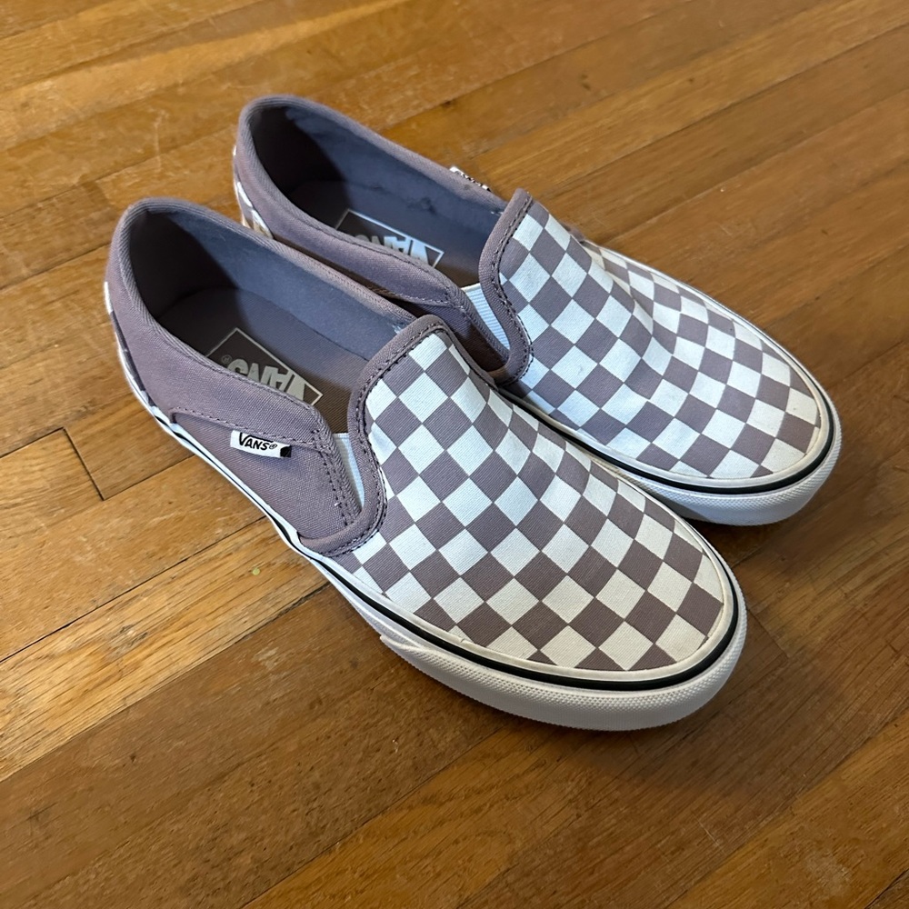 Vans classic slip-on purple Asher checkered shoes